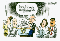 JUSTICE DEPARTMENT SUES APPLE IPHONE MONOPOLY by Jimmy Margulies