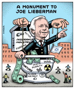 JOE LIEBERMAN MONUMENT by Andy Singer