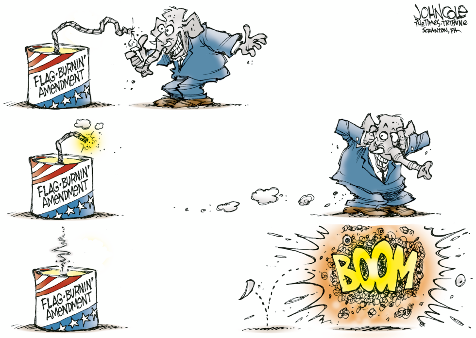 Flag-burning bomb -- color