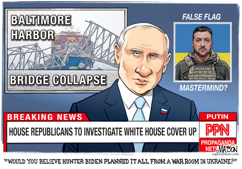 Putin Blames Ukraine for Baltimore Bridge Collapse