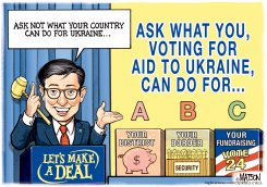 SPEAKER JOHNSON PROPOSES UKRAINE AID DEALS by R.J. Matson