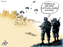 AID DROP  by Osama Hajjaj