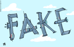 FAKED DRONE ATTACK by Emad Hajjaj