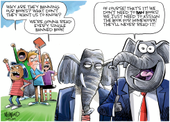 BOOK BANS ON THE RISE by Dave Whamond