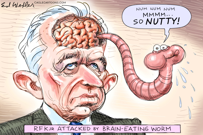 RFK Jr. Brain Worm Turns Him Nutty in New Cartoon