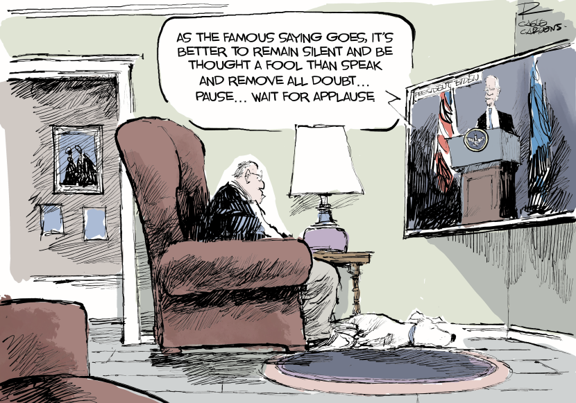 Reading from the teleprompter