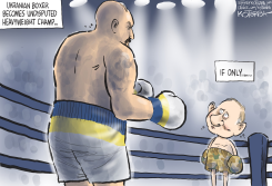 UKRAINIAN BOXER V PUTIN  by Jeff Koterba