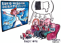 URSULA VON DER LEYEN AT THE EUROVISION DEBATE 2024 by Christo Komarnitski