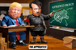 TRUMP POSTS VID WITH HEADLINE ABOUT UNIFIED REICH by Bart van Leeuwen