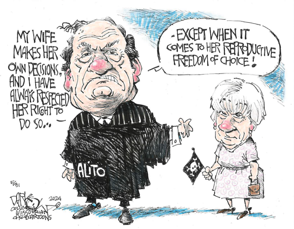Alito cartoon highlights exception on reproductive choice