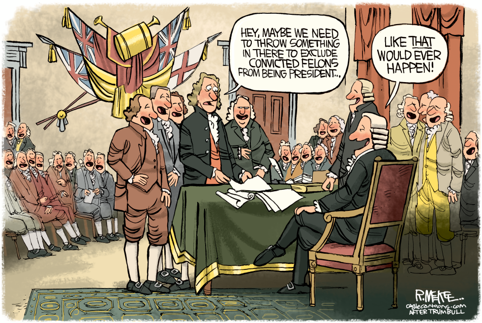 Founding fathers dismiss felon exclusion while Trump faces conviction fallout.