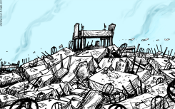 GAZA CEASEFIRE NEGOTIATIONS  by Emad Hajjaj