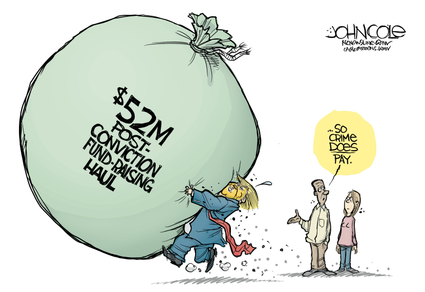 Crime pays for Trump