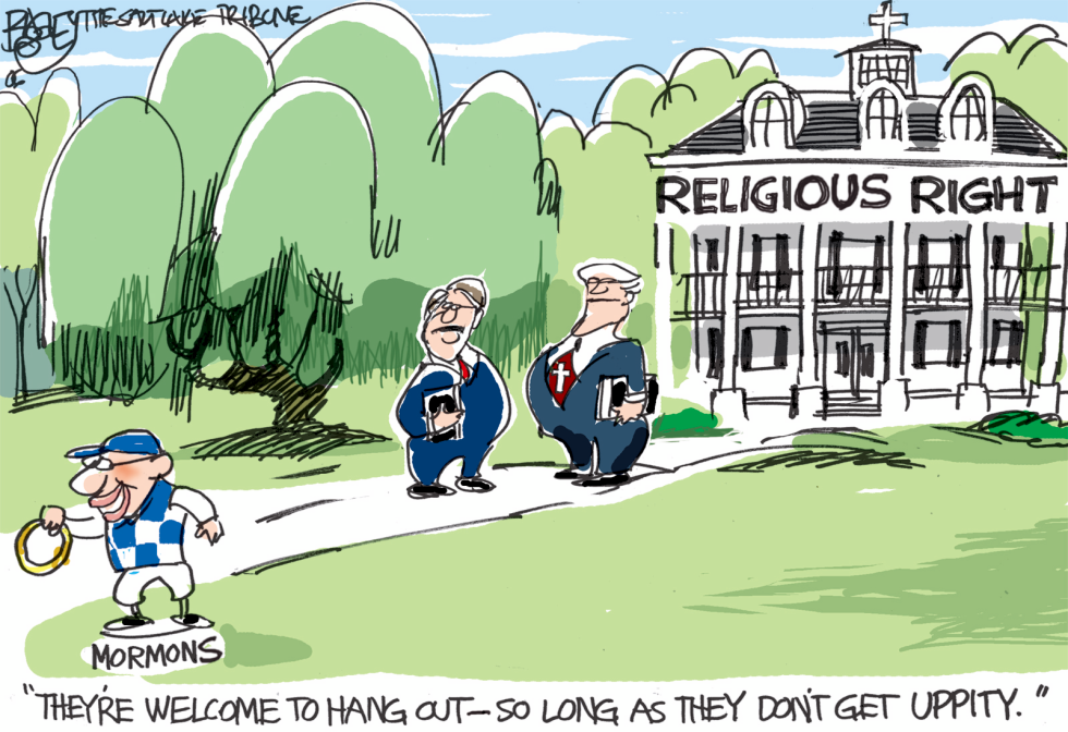  MORMON LAWN JOCKEY by Pat Bagley