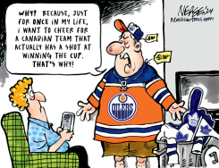 OILERS FAN by Steve Nease