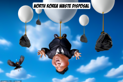NORTH KOREA SENDS MORE TRASH BALLOONS by Bart van Leeuwen