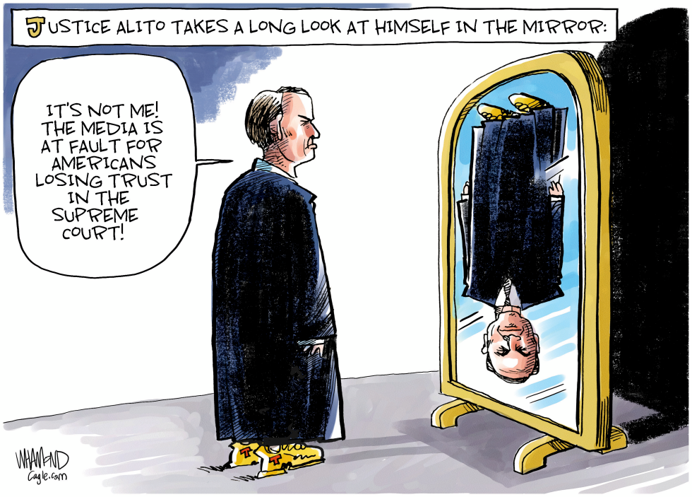 Justice Alito Blames Media for Supreme Court Trust Issues in Mirror Reflection