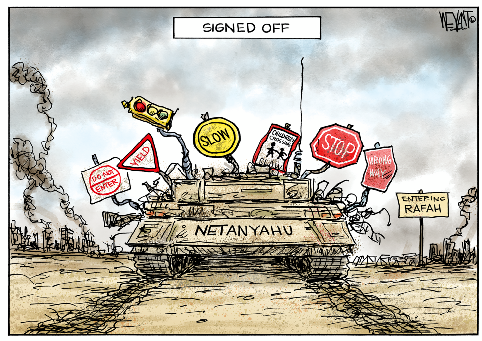 Netanyahu tank advances past ignored road signs into Rafah