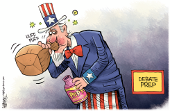 TRUMP BIDEN DEBATE PREP by Rick McKee