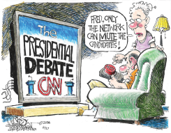 MUTING THE CANDIDATES by John Darkow