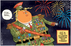 DICTATOR TRUMP FOURTH OF JULY by Rick McKee