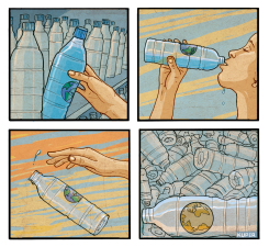 SINGLE USE PLASTIC by Peter Kuper