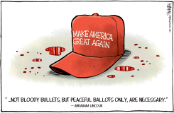 BALLOTS, NOT BULLETS by Rick McKee