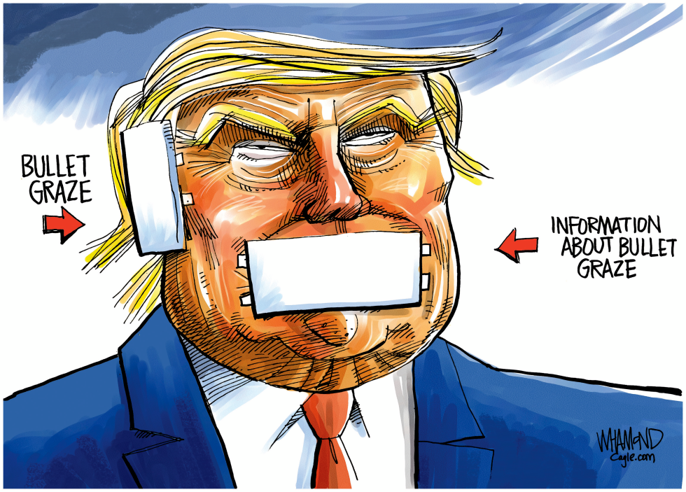 Trump stays quiet on shooting details after ear injury