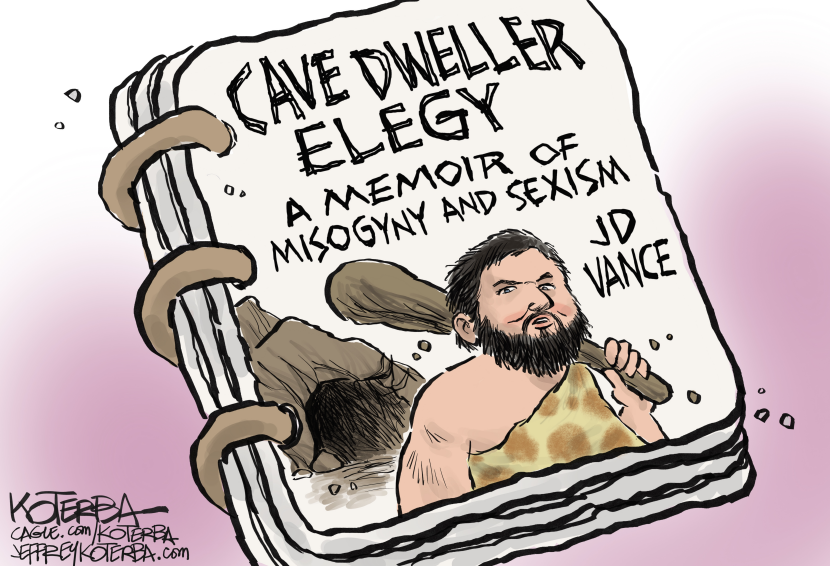 JD Vance Memoir Cover Shows Nominee as Prehistoric Figure