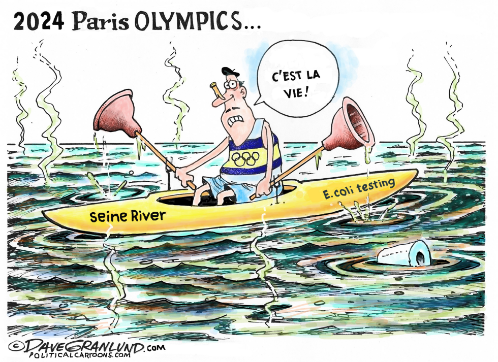 #3 PARIS OLYMPICS SEINE RIVER by Dave Granlund