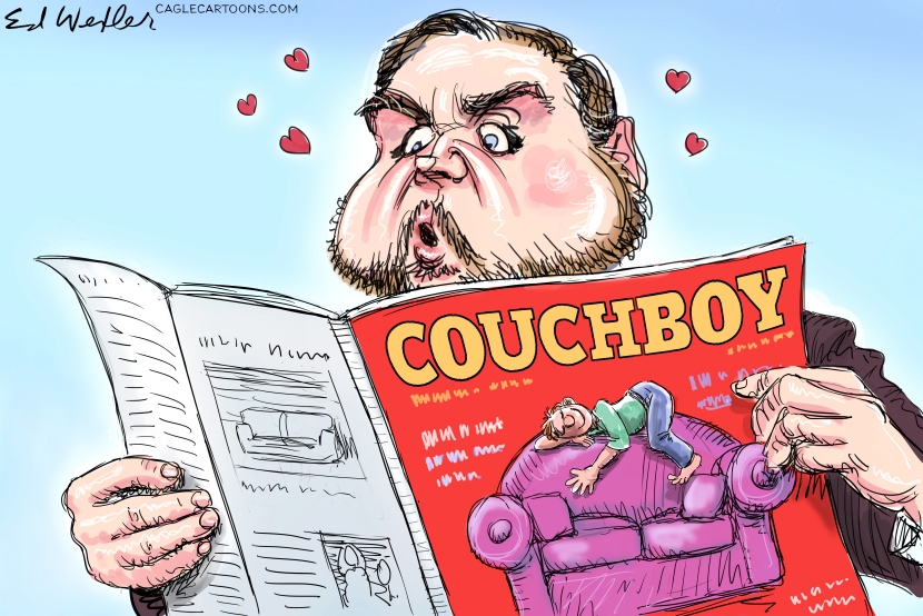 J.D. Vance Holds Book and Magazine in Editorial Image
