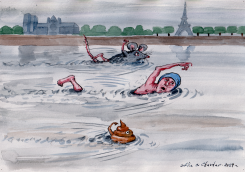 OLYMPIC TRIATHLETES SWIM IN SEINE RIVER by Alla and Chavdar