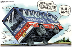 HARRIS WALZ LEANING LEFT by Rick McKee