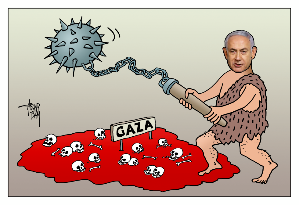 Netanyahu with flail