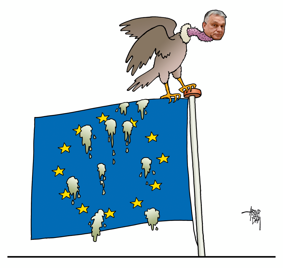 Orban smearing EU-flag