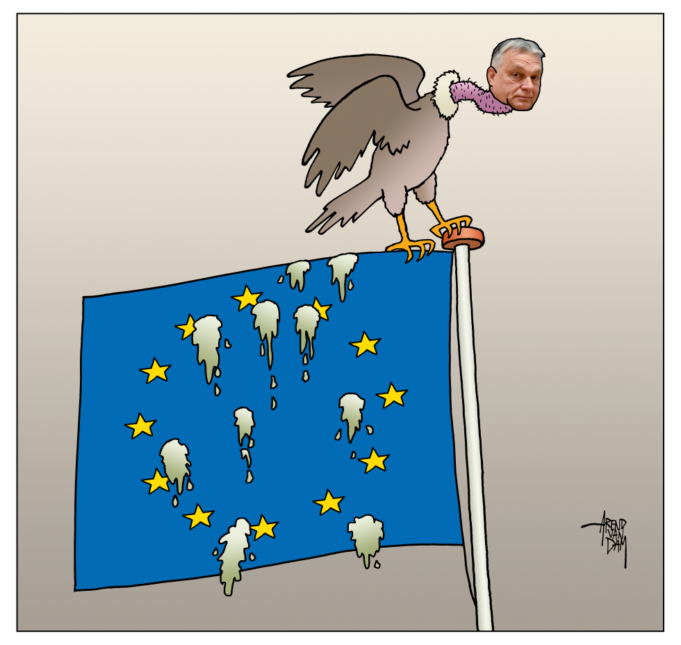 Orban smearing EU-flag