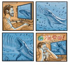 WHAT WHALES ARE COMMUNICATING by Peter Kuper