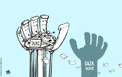 CEASEFIRE TALKS  by Emad Hajjaj