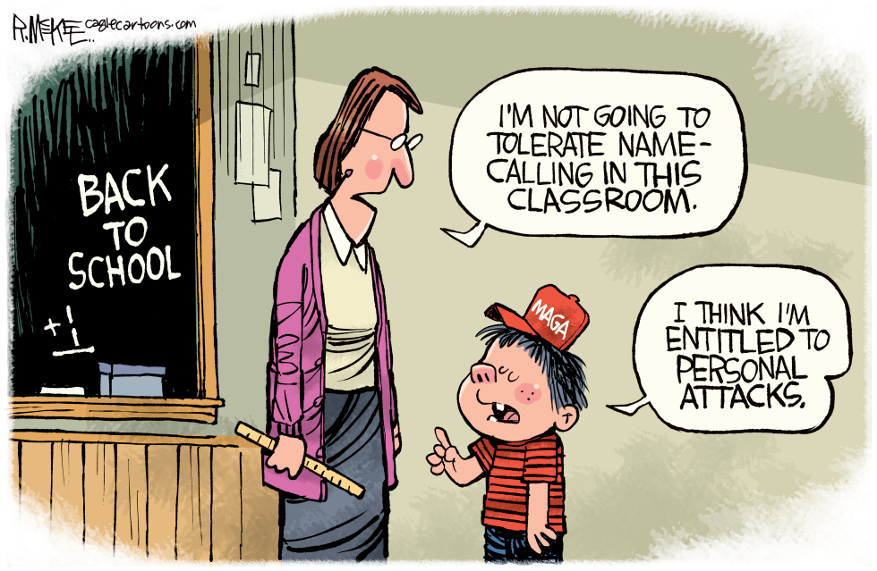 #2 BACK TO SCHOOL TRUMP PERSONAL ATTACKS by Rick McKee