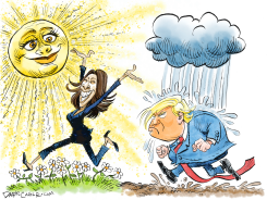 KAMALA HARRIS - JOY SUNSHINE FLOWERS AND RAIN by Daryl Cagle