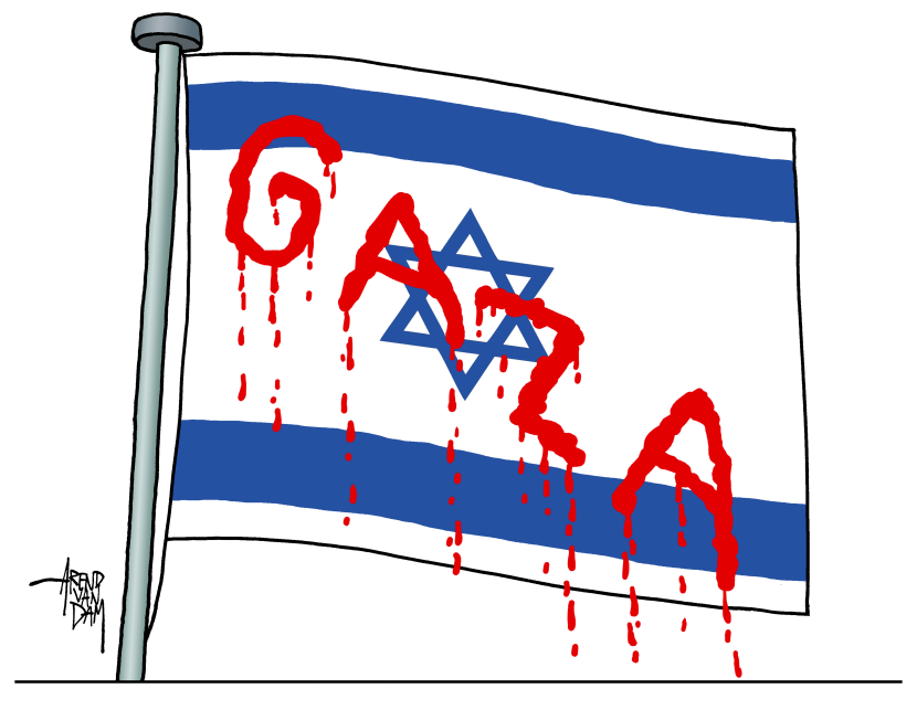 bloodied flag Israel