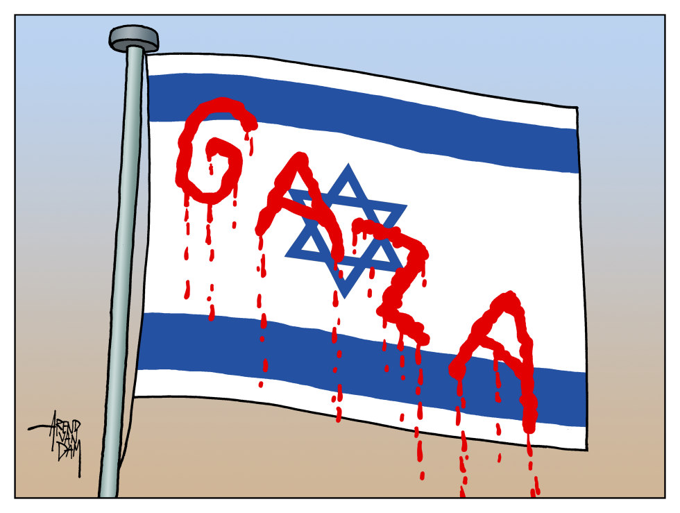 bloodied flag Israel