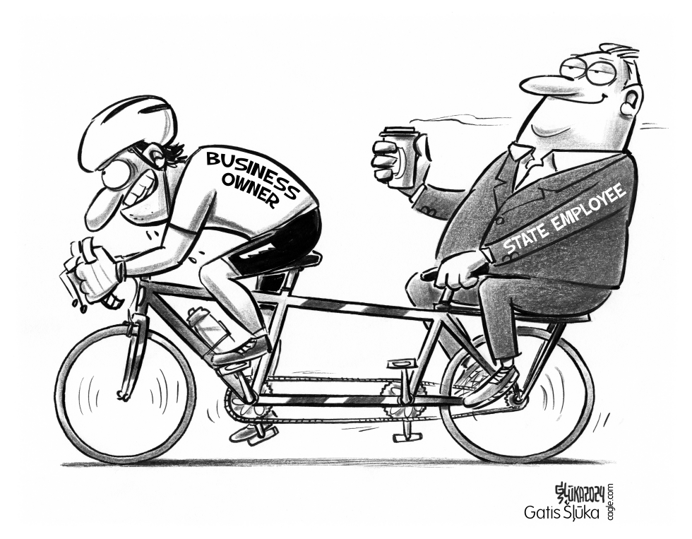 Business owner and State employee ride on bicycle