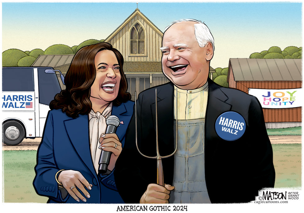 Harris Walz American Gothic 2024