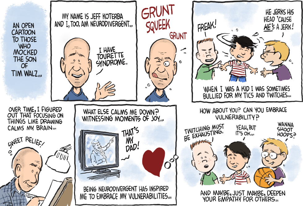 Walz son mocked - also neurodivergent like Koterba