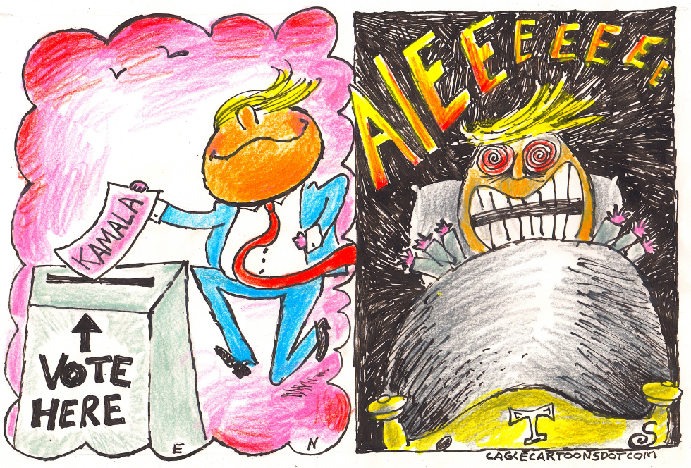 trump has nightmare about him voting for kamala