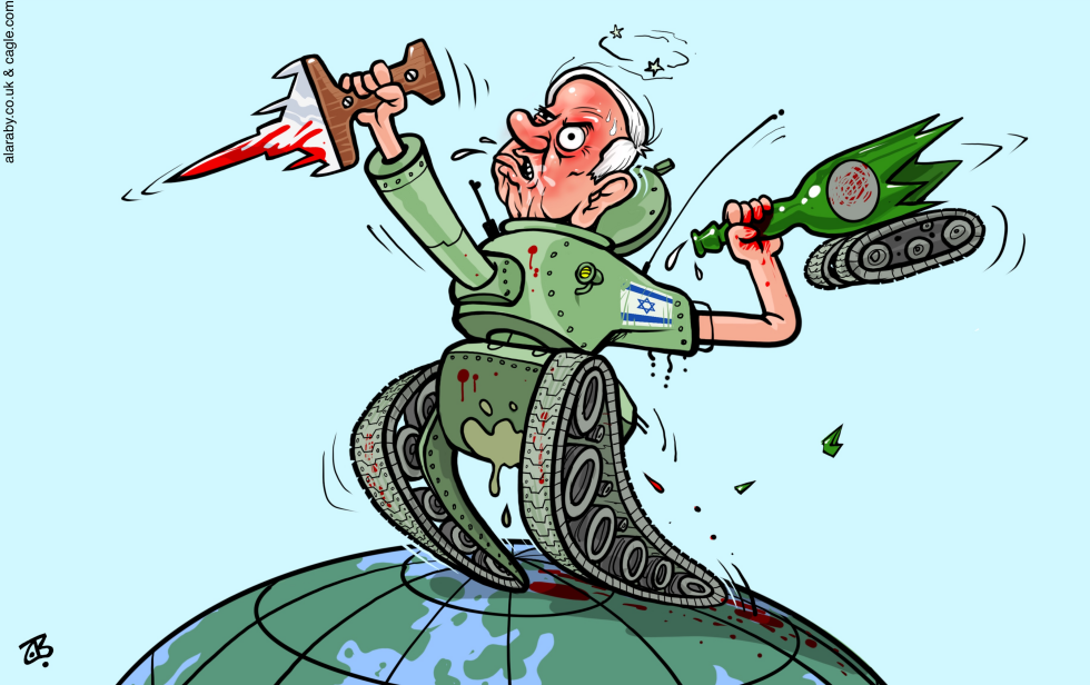 Netanyahu war drunk bully world tank westbank