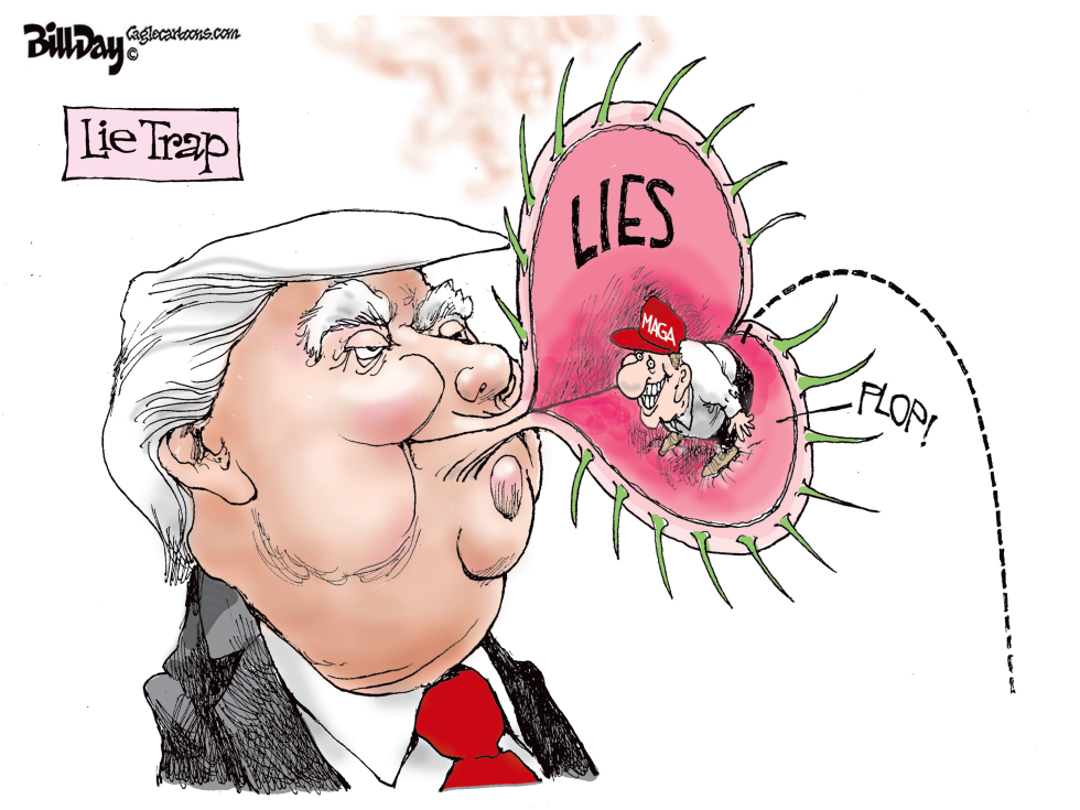 Trump catches MAGA idiots with lies in Venus Fly Trap