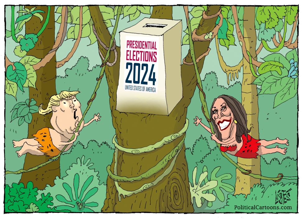 TRUMP AND KAMALA HARRIS IN ELECTION JUNGLE