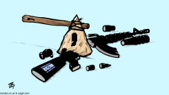 ISRAEL PALESTINE AXE STONEAGE WESTBANK GAZA M16 by Emad Hajjaj